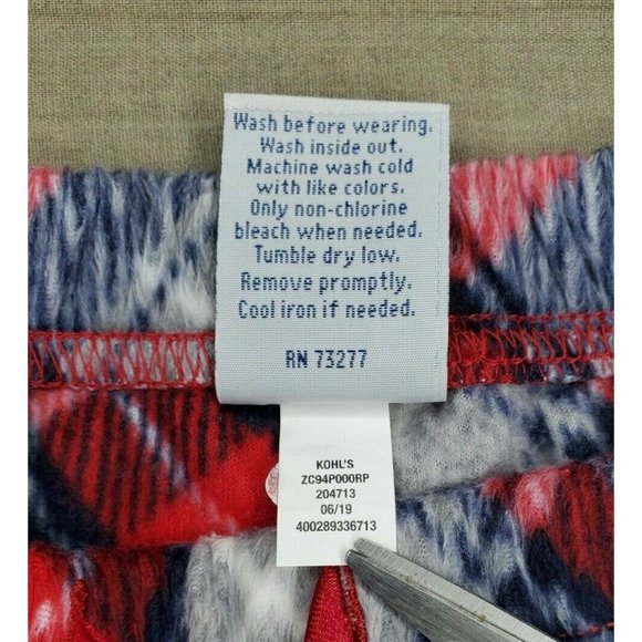 Croft & Barrow Intimates Red Gray XXL Plaid Flannel Fleece Soft Pajama Pants - Picture 8 of 9
